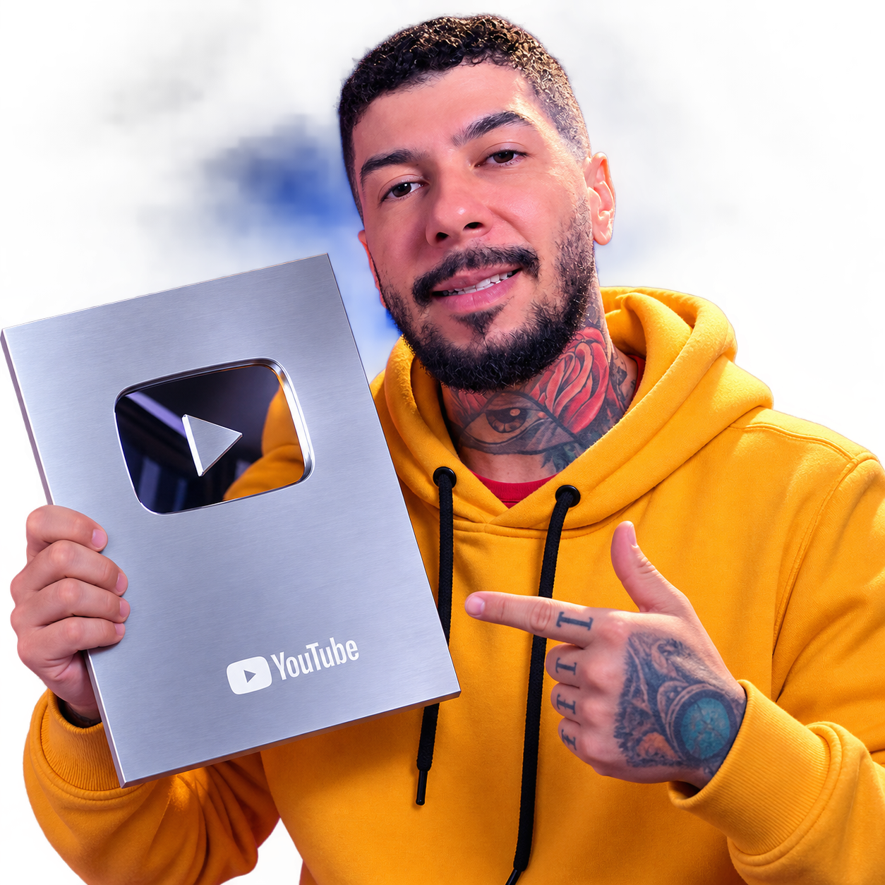 Mentor UniversiDark com placa de criador do YouTube